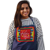 Gift for Mom - Ethnic Indian Abstract Artwork  Blue Apron